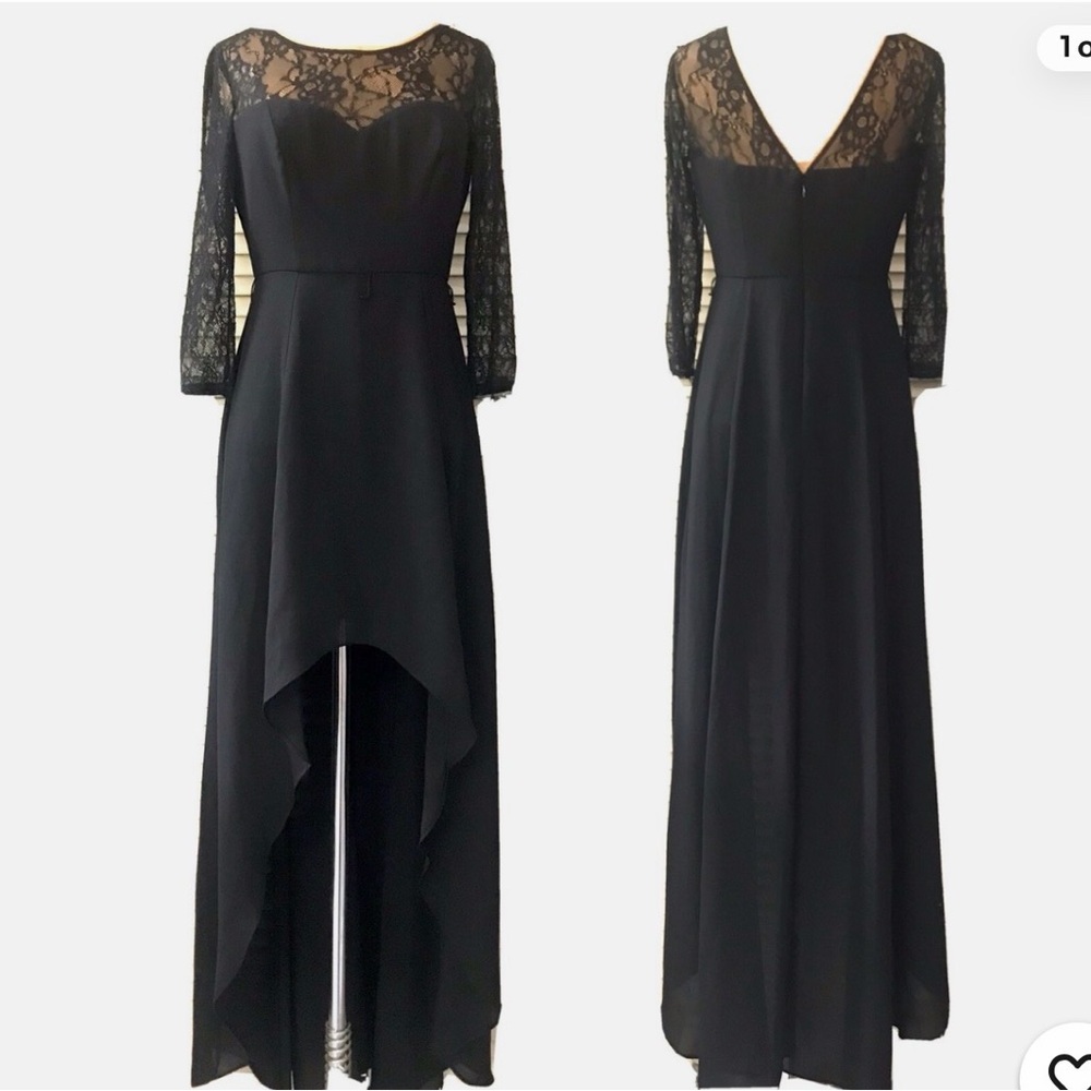 Max & Cleo Black Lace High-Low Cocktail Dress - Picture 4 of 4